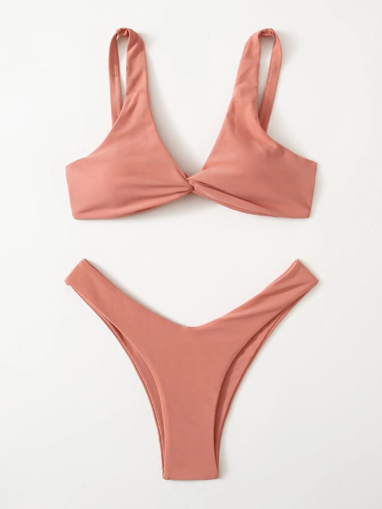 Sexy Solid Tie Brazilian Bikini Set