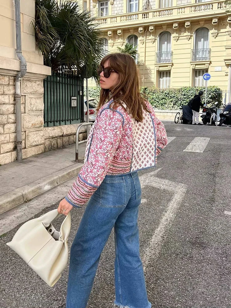 Vintage Flower Quilted Coat