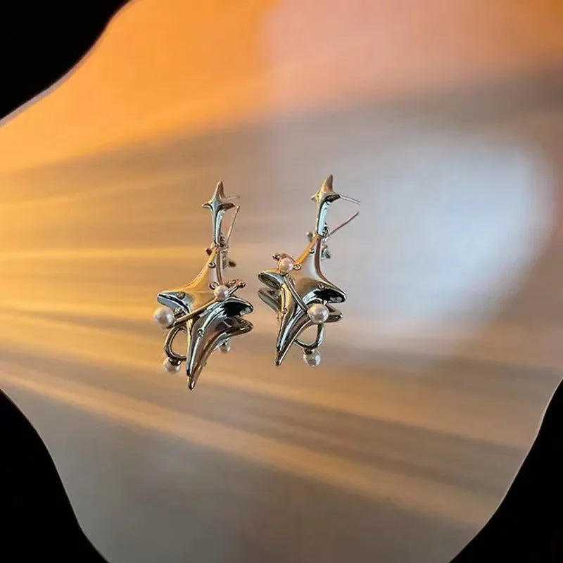 Gold and Silver Plated Crystal Stud Earrings