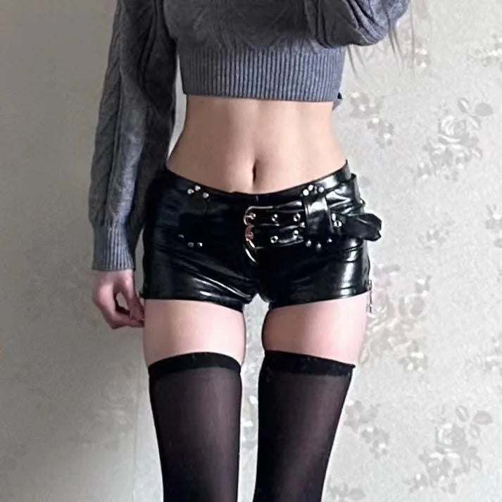 Vintage PU Leather Shorts