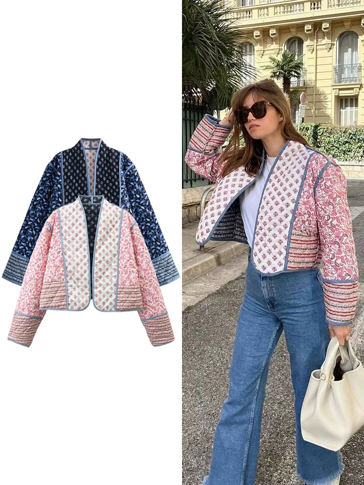 Vintage Flower Quilted Coat
