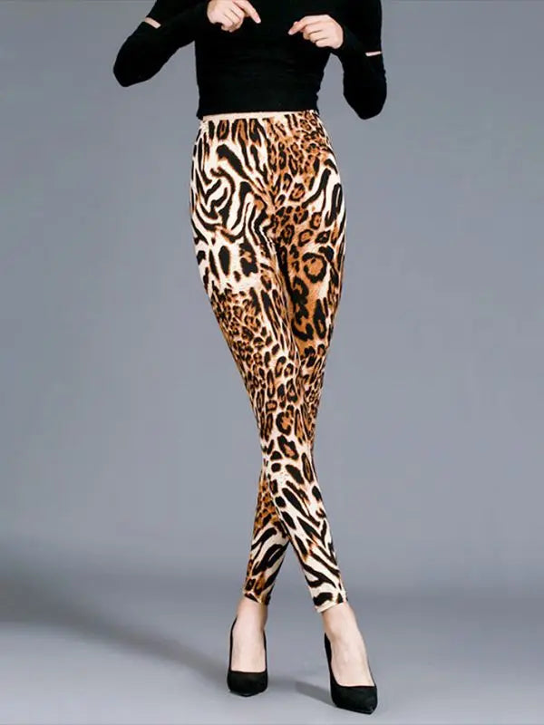 Reflective Shiny Leather Leggings