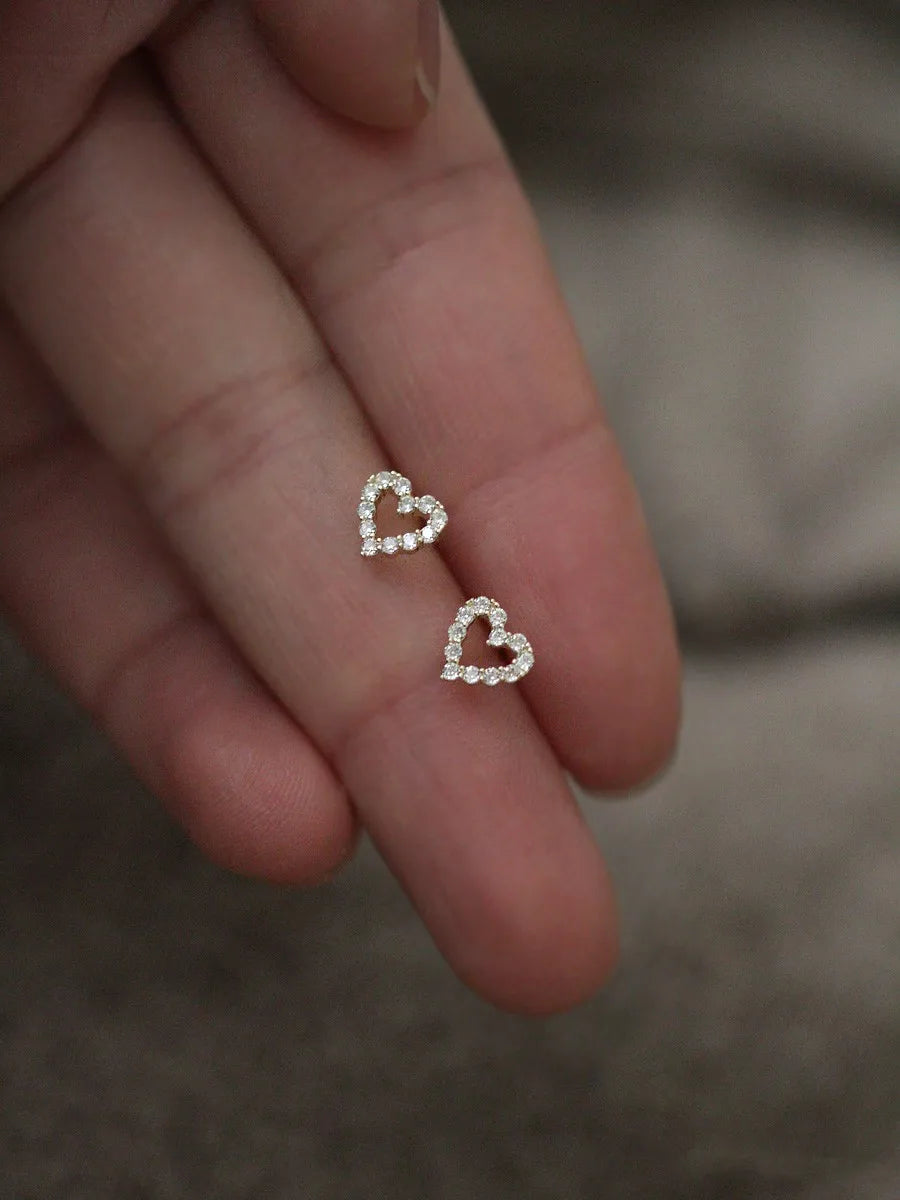 925 Silver Needle Simple Shiny Zircon Earrings Gold Plating Jewelry Crystal Stud Earrings Women