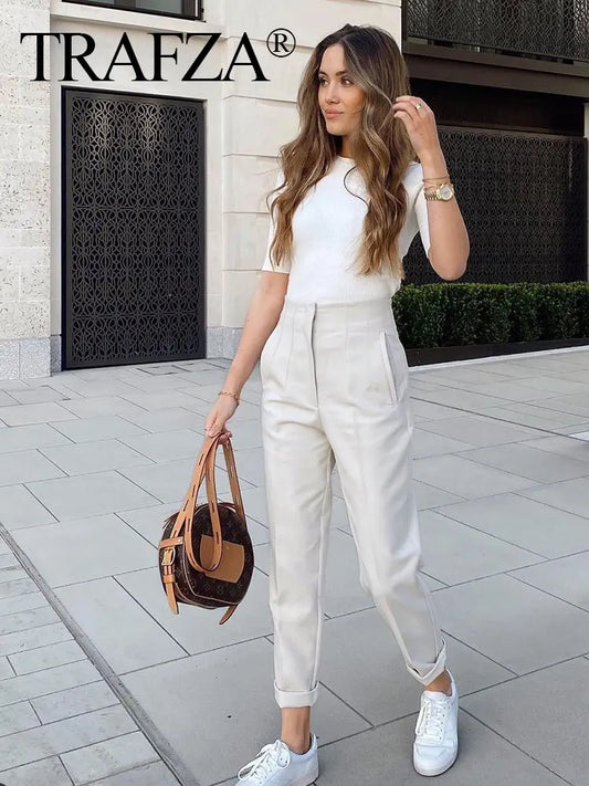 Elegant High Waist Pencil Pants